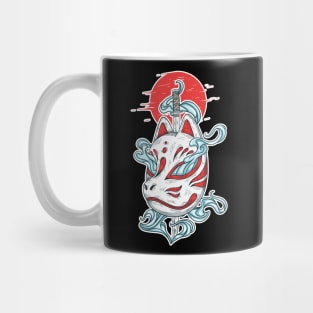 Japanese Kitsune Mask and katana Mug